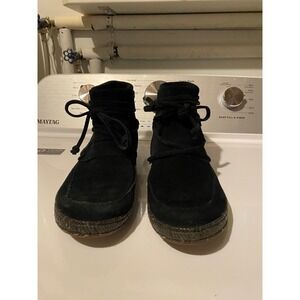 UGG Australia Women Black Suede Moccasin‎ Ankle Boots Side Zip 1019179 Size 8